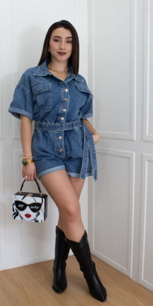 Enterizo Short Manga Corta